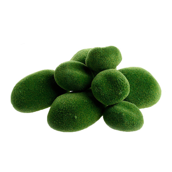 8pcs Green Artificial Moss Stones