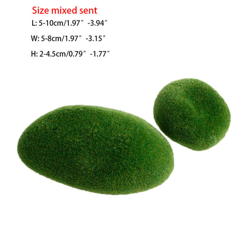 8pcs Green Artificial Moss Stones
